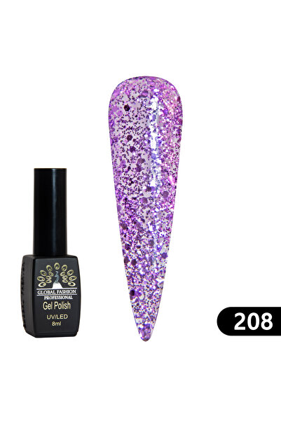 global fashion Set 2 x Oja semipermanenta BLACK ELITE, 8 ml,208