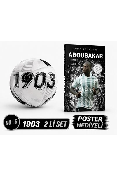 Beşiktaş Velocity Gold Motion No:5 Futbol Topu 2026 Yeni Sezon + Futbolcu Kitabı Poster Hediyeli – Aboubakar