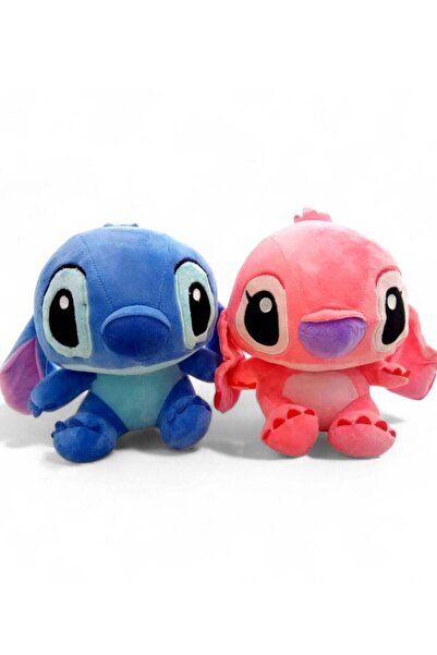 adventure game Stitch and Angel Plush Doll Set of 2 - Soft Stuffed Dolls in B...