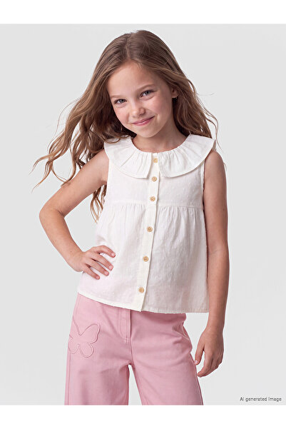 LC Waikiki Nevavm Farkıyla Bebe Yaka Girl's Shirt