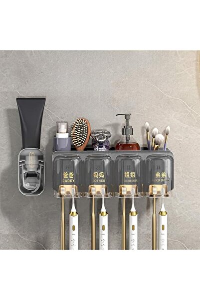 Generic Toothbrush Holders Bathroom Accessories with Toothpaste Dispenser, 4 ...