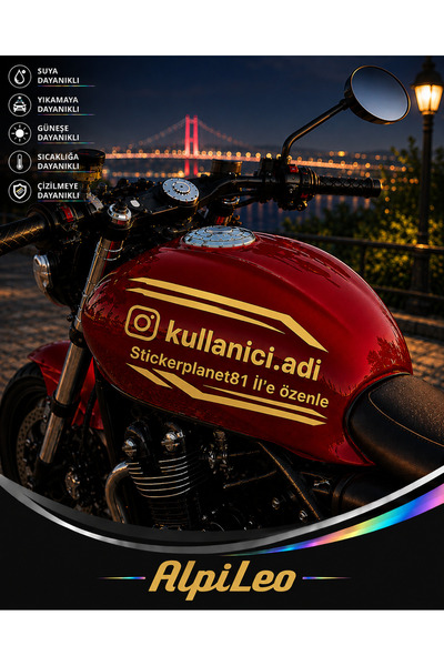 AlpiLeo Kişiye Özel Instagram Kullanıcı Adı Motor Depo Sticker | Vinil Kesim ...