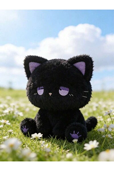 synshop Cute Cat Emo Soft with Black Purple Eyes 1. Quality Plush Toy Detaile...