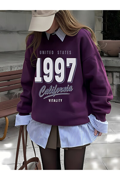 New Shine Καλιφόρνια 1997 Γυναικείο Φούτερ με Στάμπα