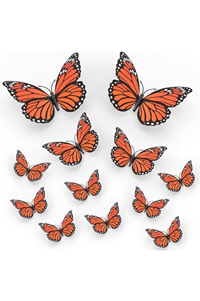 Generic YelaJoy 4 Sets 48 Pcs Monarch Butterfly Decorations - 3 Sizes Realist...