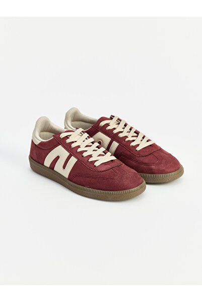 LC Waikiki Lcw Steps Burgundy Suede Women's Sneakers