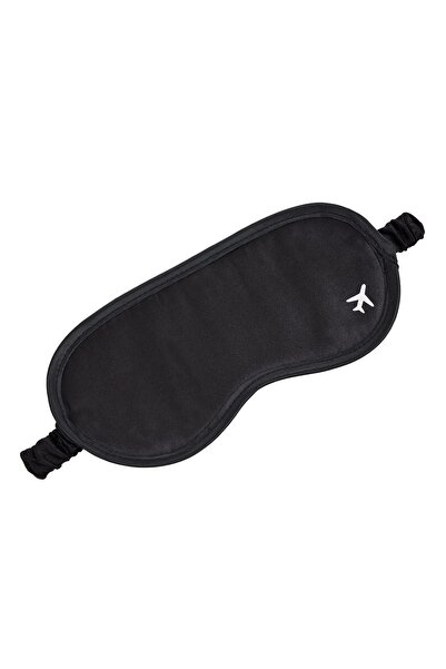 OEM Mască de dormit neagră cu design de avion argintiu 20cm