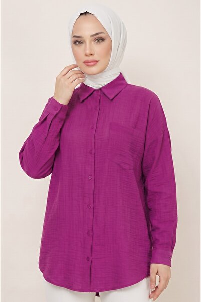 lavrisa Women's Basic Linen Shirt with Pockets