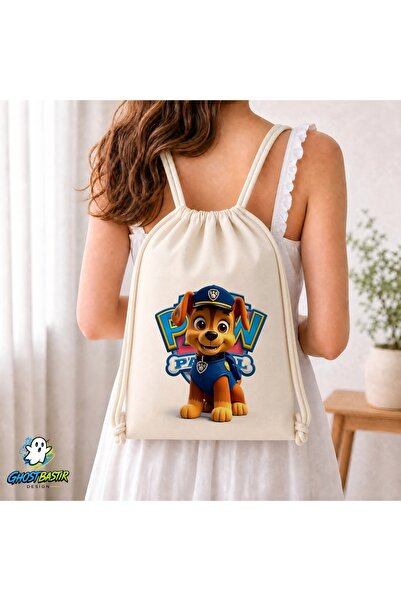 Ghostbastır Design Paw Patrol Drawstring Linen Bag C225
