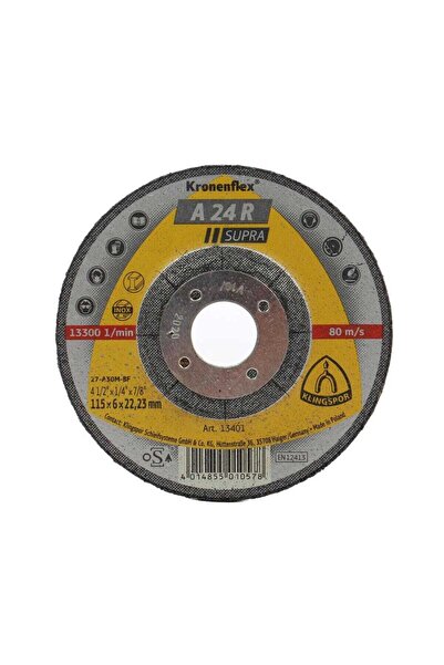 OEM Steel polishing disc, Klingspor A 24 R Supra, 115 x 22.23 x 6 mm