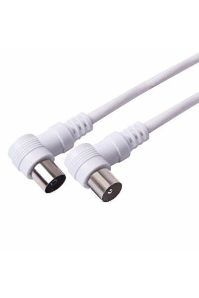 OEM Cablu TV, coaxial, mufat 90 grade, cu conector mama - tata, Hoff, 1.5 met...