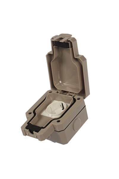 OEM Comtec single socket, surface-mounted, with cover, protective contact, IP...