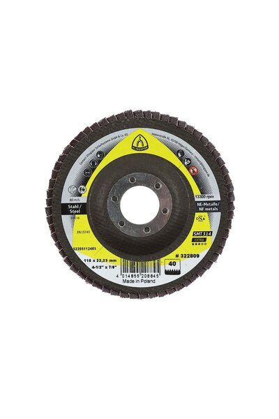 OEM Front flap disc, for steel / non-ferrous metals, Klingspor SMT 314, 115 x...