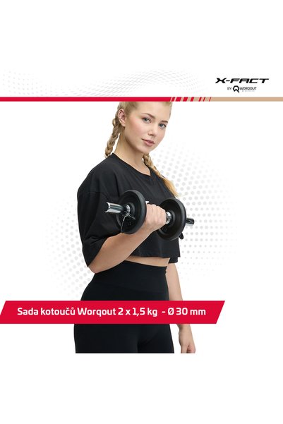 Worqout Discuri de greutate din fier de 1,5 kg x 2 buc.