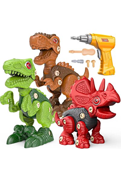 Arabest Take Apart Dinosaur Building Toy Set with Electric Drill,Construction...
