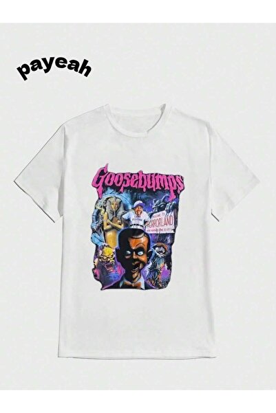 kai22 Payeah Horror Poster Collage T-Shirt Casual Digital Print Pure Heavy Co...