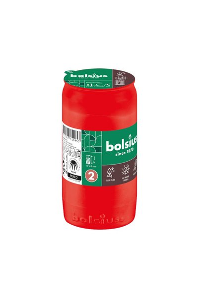 Bolsius Set 8 x Candela Rezerva Nr. 2, Bolsius, Rosu, 40 Ore