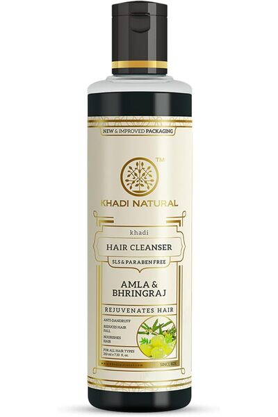 Khadi Natural منظف الشعر الأيورفيدي (شامبو) أملا وبرينراج، خالٍ من SLS والبار...