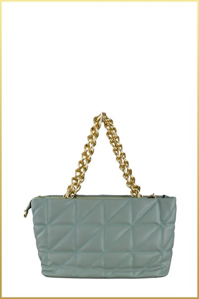 birizmoda Pisa Women's Quilted Chain Strap Hand and Shoulder Bag - Mint Green