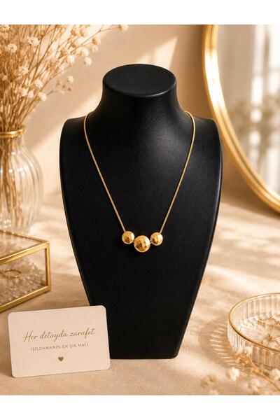 Aleda Steel Gold Triple Filled Necklace