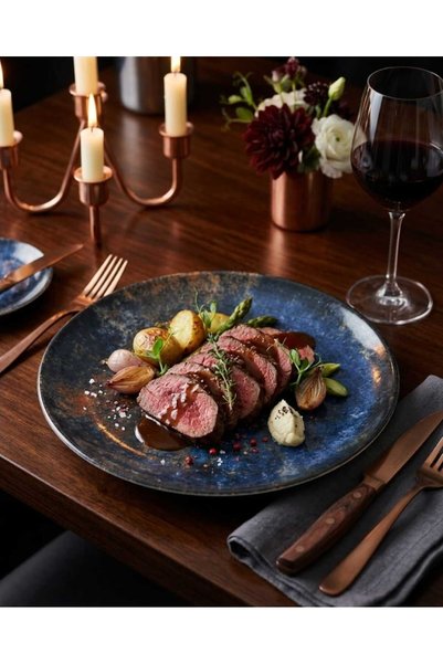 Generic Brand Porland Porcelain Alumilite Lake - Serving Plate 25 cm - Set of 6