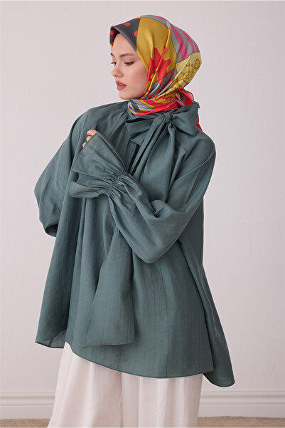 Belli Pembe Obje Desen %100 Twill İpek Eşarp 4409-82