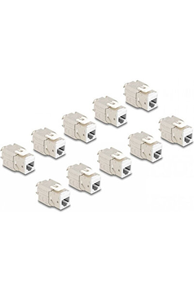 DELOCK Σετ 10 Τεμαχίων Μονάδα Keystone RJ45 LSA Cat.6a Χωρίς Εργαλεία Λευκό 8...