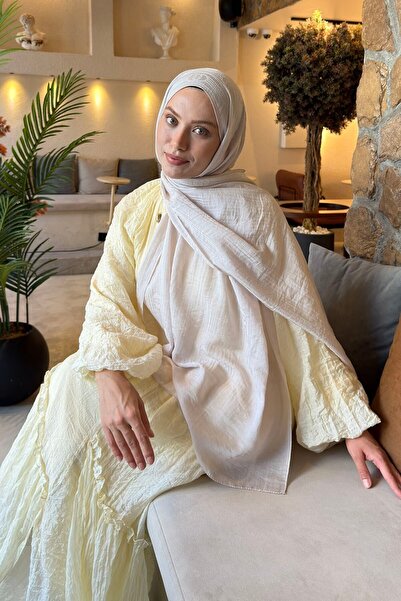 lamelif Line Gg Pattern Aura Cotton Jacquard Shawl Stone