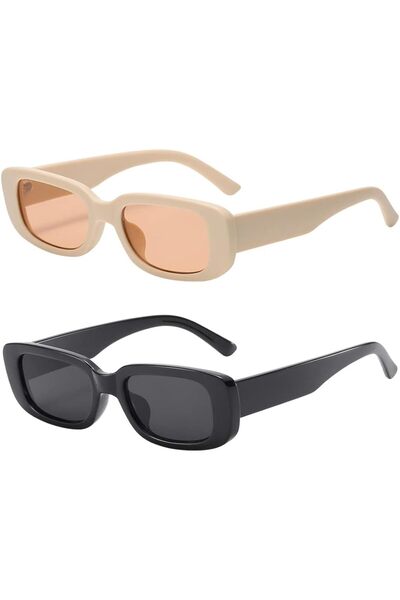 Dollger Retro Rectangle Sunglasses Women Vintage 90S Style Thick Frame Square...