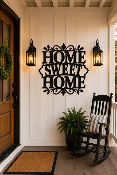 Havare Metal Home Sweet Home Metal Duvar Dekoru 60 cm – Ev Giriş Kapısı ve Ba...
