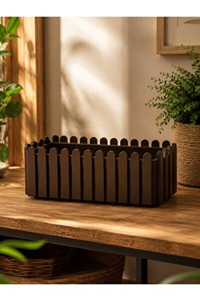 poliva home Istanbul Balkon Saksı Çit Model 9 Lt Askılı Kahverengi