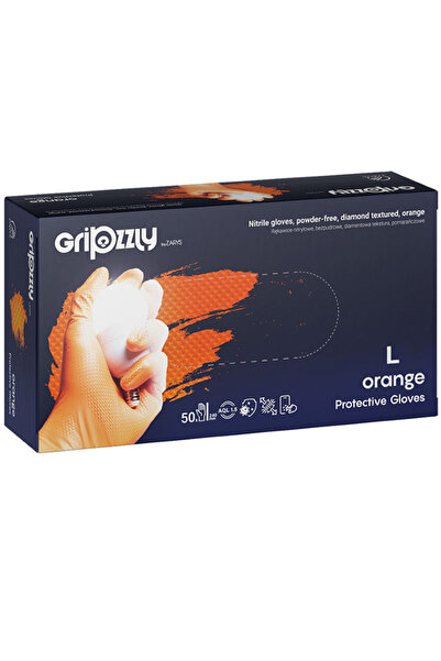 MC Micostore Manusi nitril cu grip orange l 50/set gripzzly