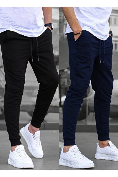 TORUK MAKTO Set of 2 Unisex Ribbed Leg Sweatpants Jogger Comfortable Fit Dail...