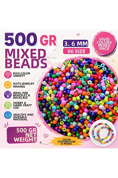 By MO Accessories 500 γραμμάρια μικτές χρωματιστές γυάλινες χάντρες άμμου