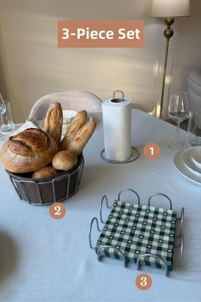 Edora Home Set of 3 Matte Silver Square Napkin Holder, Vertical Paper Towel H...