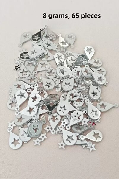 Mestore Oya evening bracelet necklace plexi metallic plastic sequin silver co...
