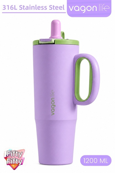 Vagonlife Tumbler 1200 ml Single Lid Dual Use with Straw Comfortable Drinking...