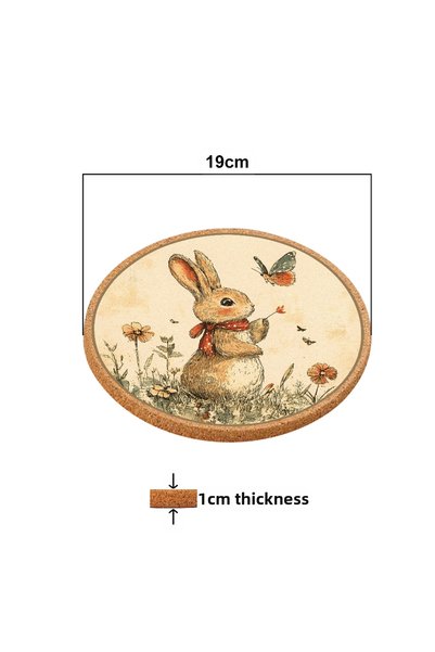 iyi fikirler Cute Rabbit Mushroom Trivet Pot Pan Coaster 19cm Diameter 1cm Thickness