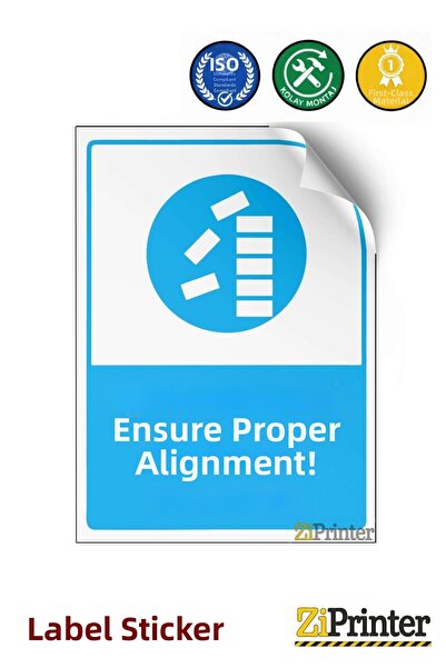 ZiPrinter قم بتكديس المواد بشكل صحيح! ملصق لافتة تحذيرية isg مقاس 35x50 سم