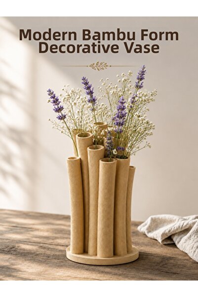 Sellor Modern Bamboo Form Decorative Vase 16X19 cm 3D Pla Desktop Flower Hold...