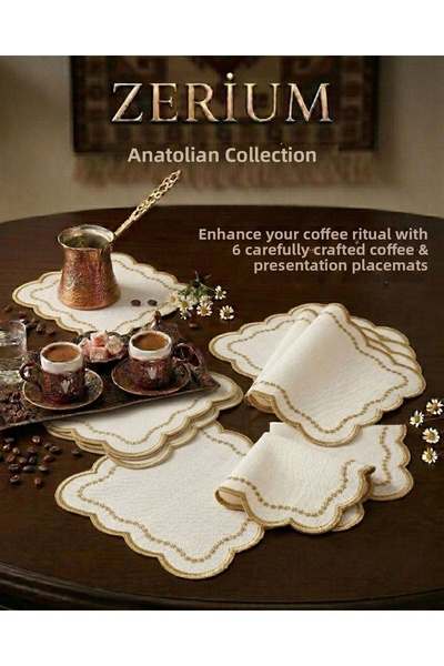 ZERİUM Set premium de 6 șervețele pentru prezentare de cocktailuri și desertu...