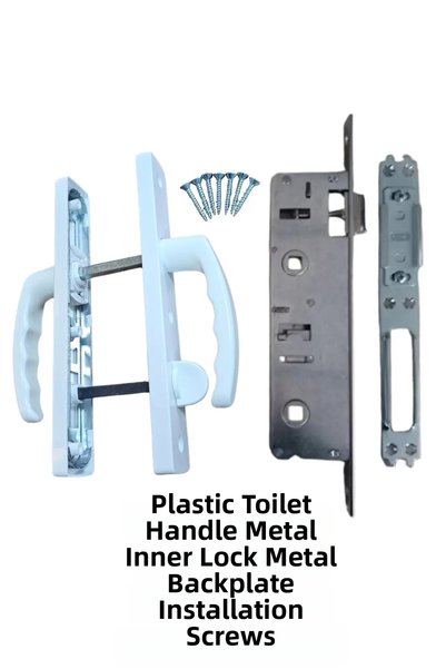 ZFS Pvc Pimapen Door Handle Lock Set 1 Piece – Bathroom Wc Toilet Door Handle...
