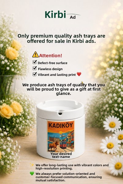 Kirbi Reklam Animal Maltese Terrier Maltese Dog Double Sided Printed Ashtray Ashtray Gift