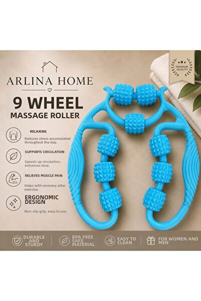 Arlina Home Kids جهاز تدليك لتخسيس العضلات والسيلوليت الليمفاوية، 9 عجلات مرن...