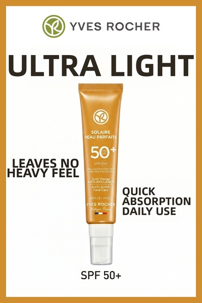 Yves Rocher Lightweight Textured Sunscreen 40 ml Spf 50+ Anti-Oil Face Sunscr...