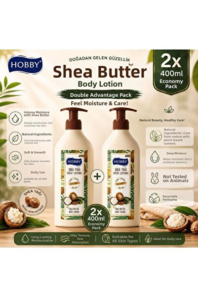 Hobby Body Lotion Shea Butter 400 ml 2 Pieces