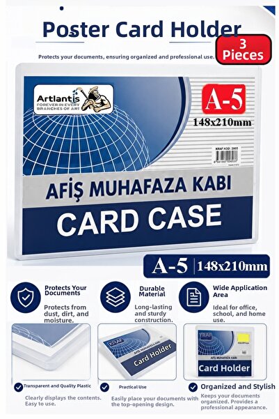Artlantis Recipient pentru afișe A5 3 bucăți 15x21 cm Recipient pentru depozi...