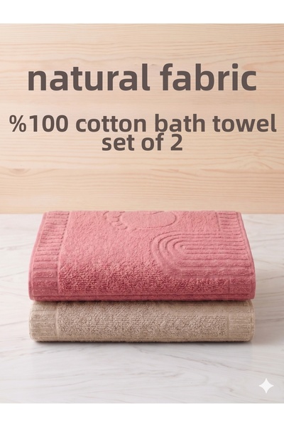 nf natural fabrica 100% Cotton Bath Foot Towel 100% Absorbent Set of 2