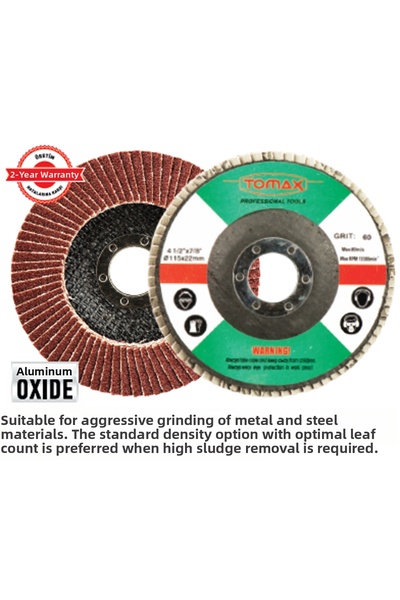 Tomax Flap Disc Sanding 180 X 80 Grit (5 Pieces)