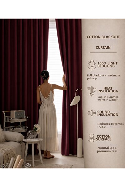 Brillant Linen Textured Light Blocking Blackout Blackout Curtain 1/3 Dense Pl...